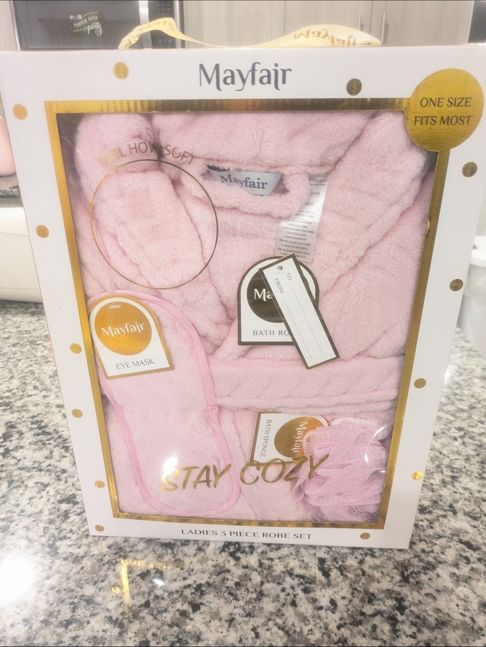 Mayfair Ladies 3-Piece Robe Set - Pink